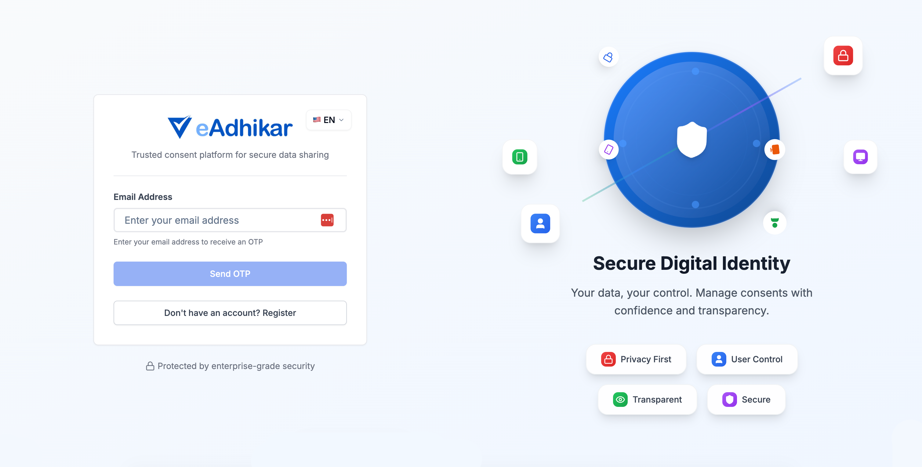 eAdhikar consent login — user authentication screen